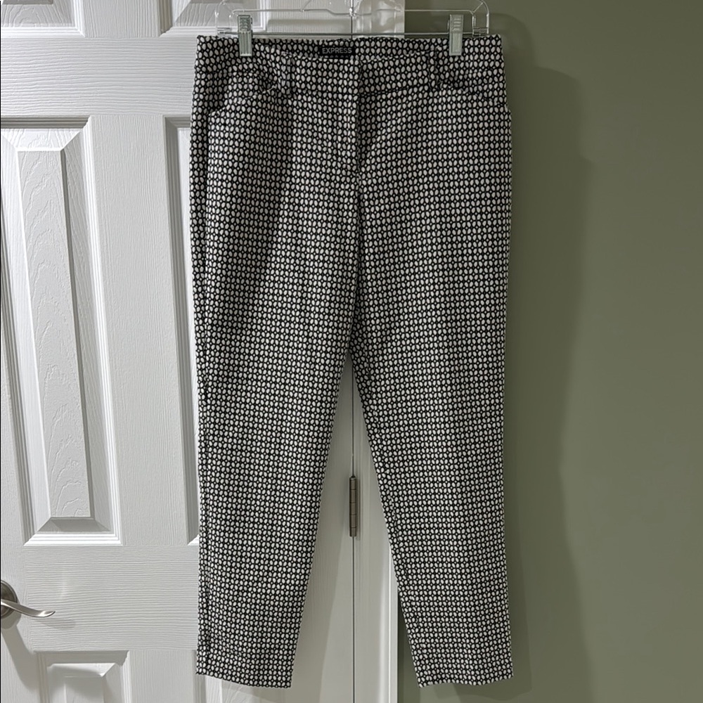 Express Black and White Tailored Trousers